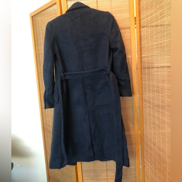 Topshop Manhattan Coat - Tailored, Belted, Double Breasted in Navy 2P - Picture 14 of 16